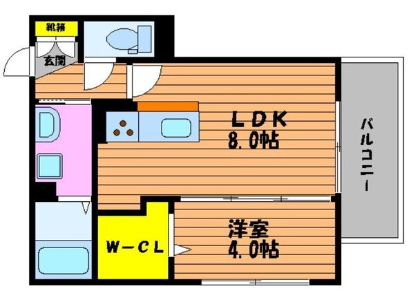 ウィング　Ａ棟の物件間取画像